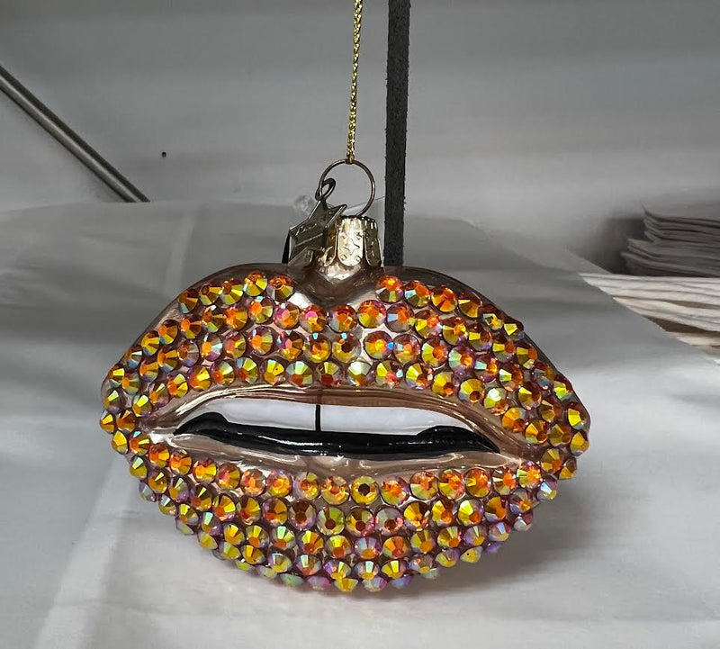 Ornament Glass Champagne Sensual Lips