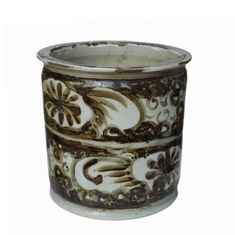 Rustic Brown Sea Flower Orchid Pot