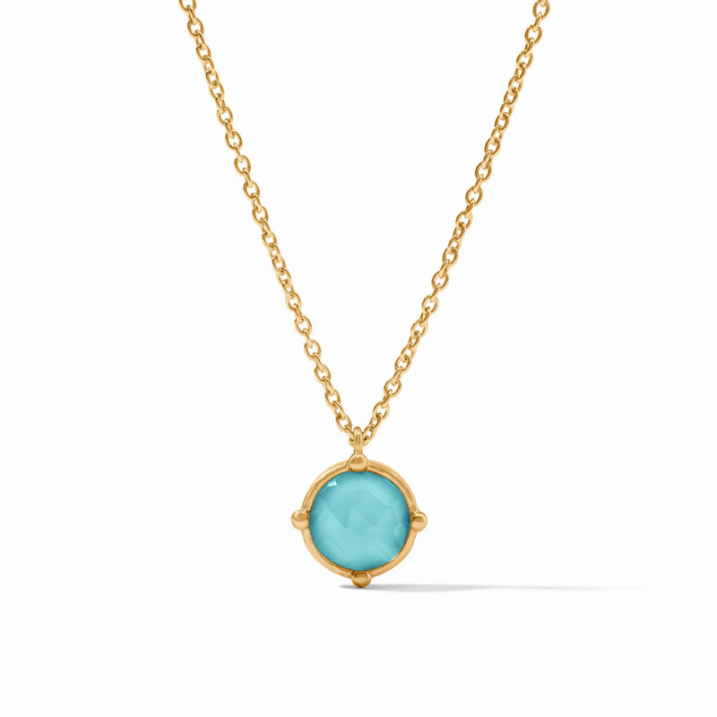 Honeybee Solitaire Necklace Bahamian Blue