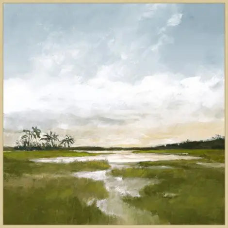 Palms and Marsh at Golden Hour