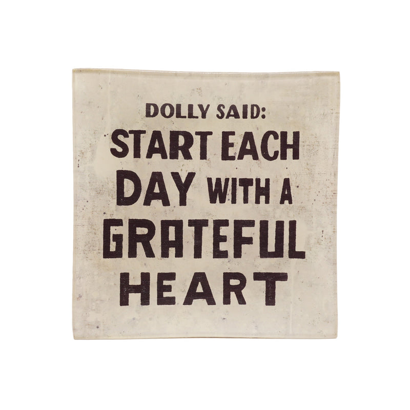 Dolly Said Small Square Decoupage Plate