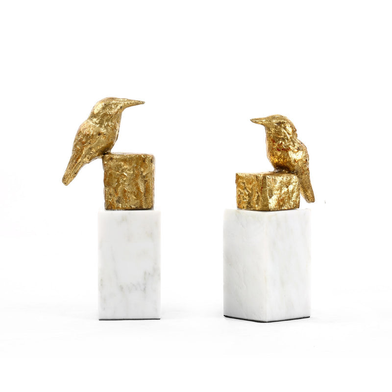 Finch Statue Pair