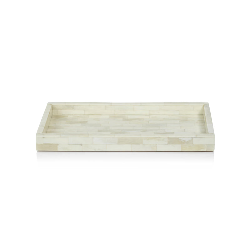 Maha White Bone Inlay Tray - Large