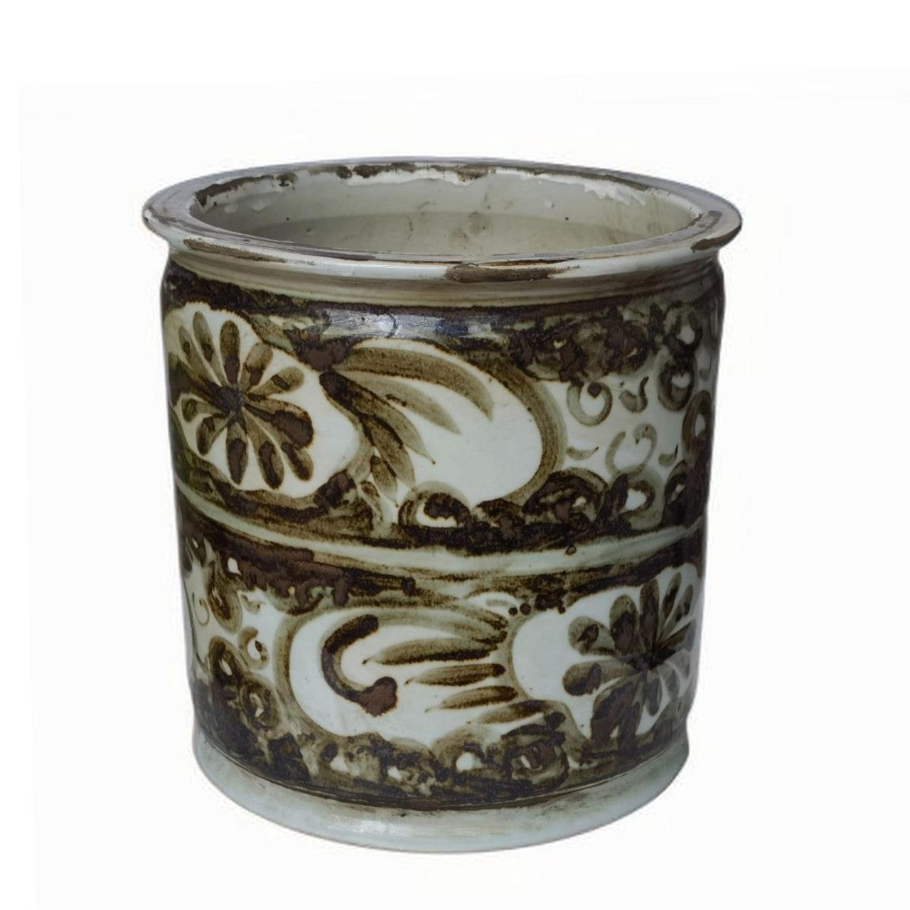 Rustic Brown Sea Flower Orchid Pot