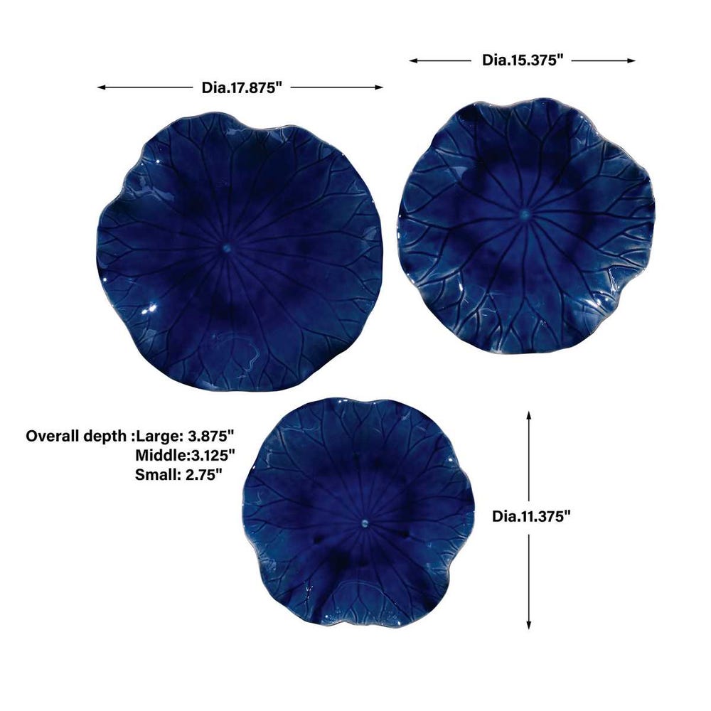 Abella Ceramic Indoor-Outdoor Wall Decor-Cobalt