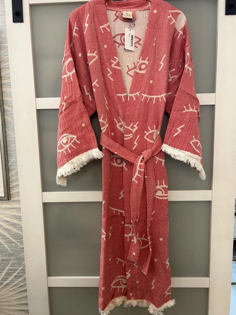 Jacquard Weave Robe With Eyes