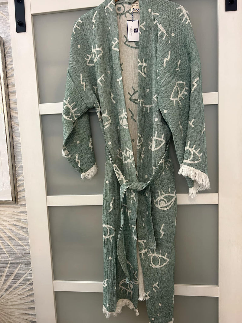 Jacquard Weave Robe With Eyes