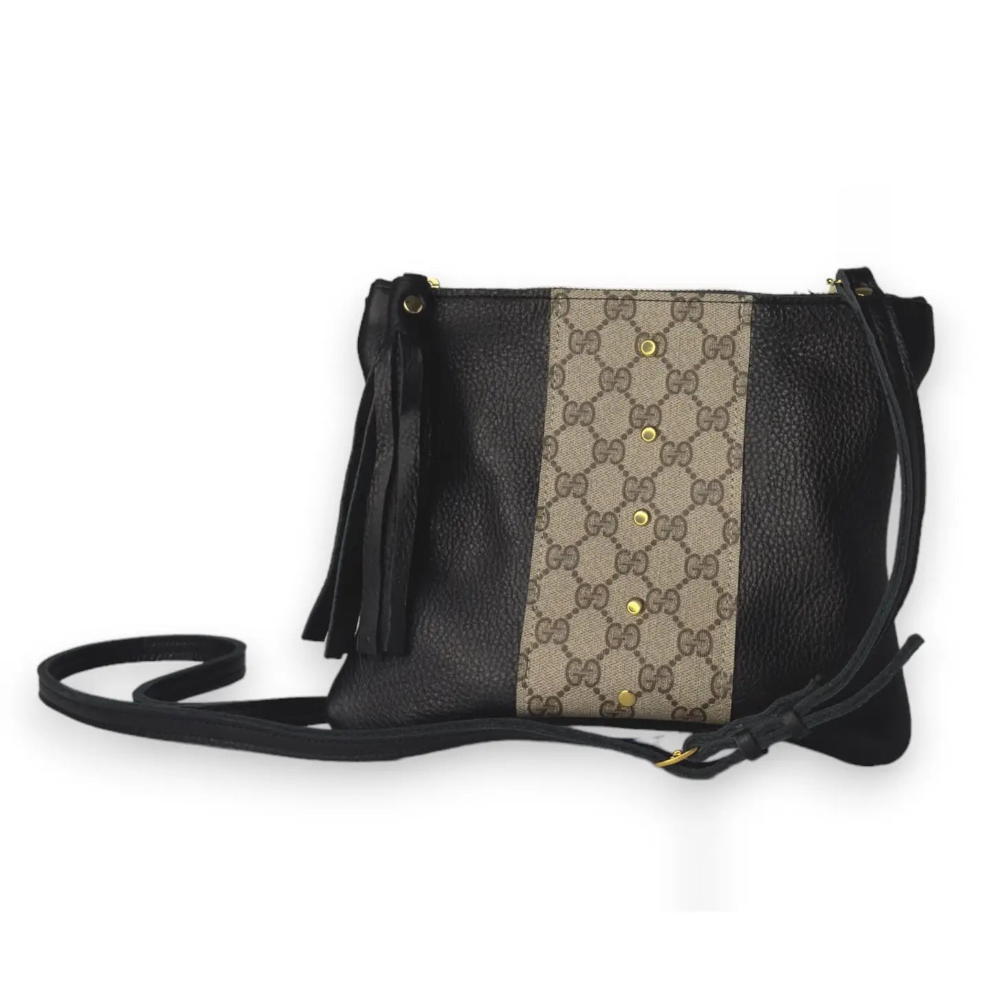 Caroline Crossbody in Black Leather | Upcycled Gucci