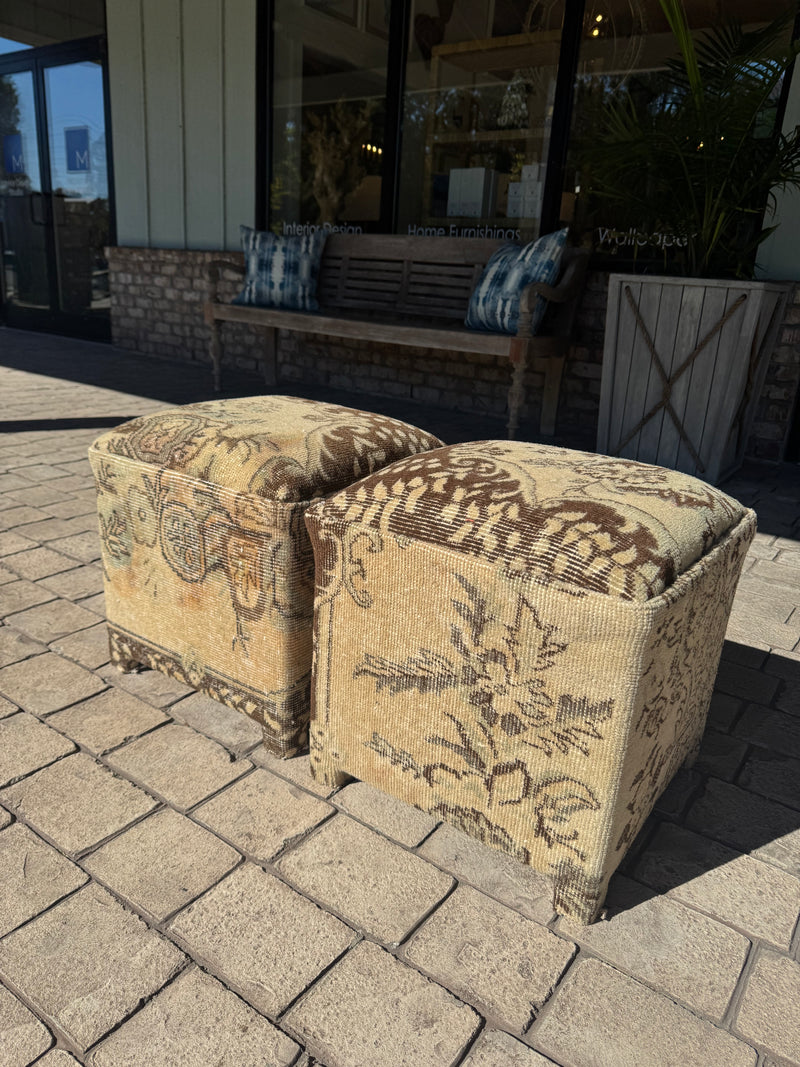 Turkish Rug Stool Undyed
