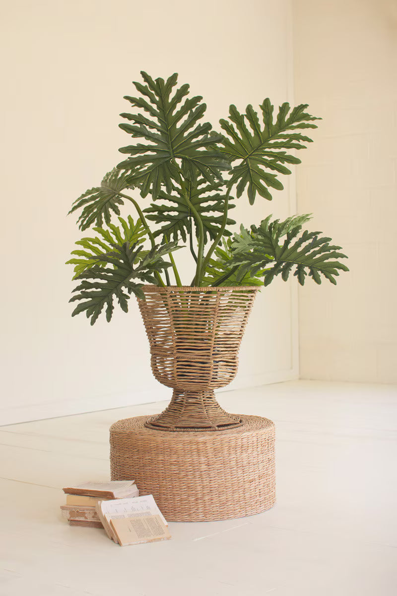 Iron and Seagrass Urn - Short
