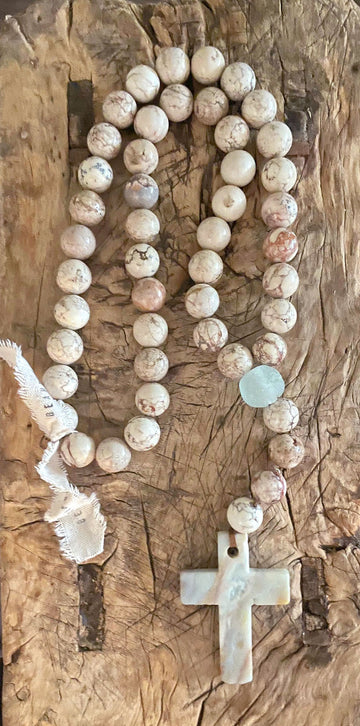OCEAN SOUL SEMI-PRECIOUS CROSS MALA