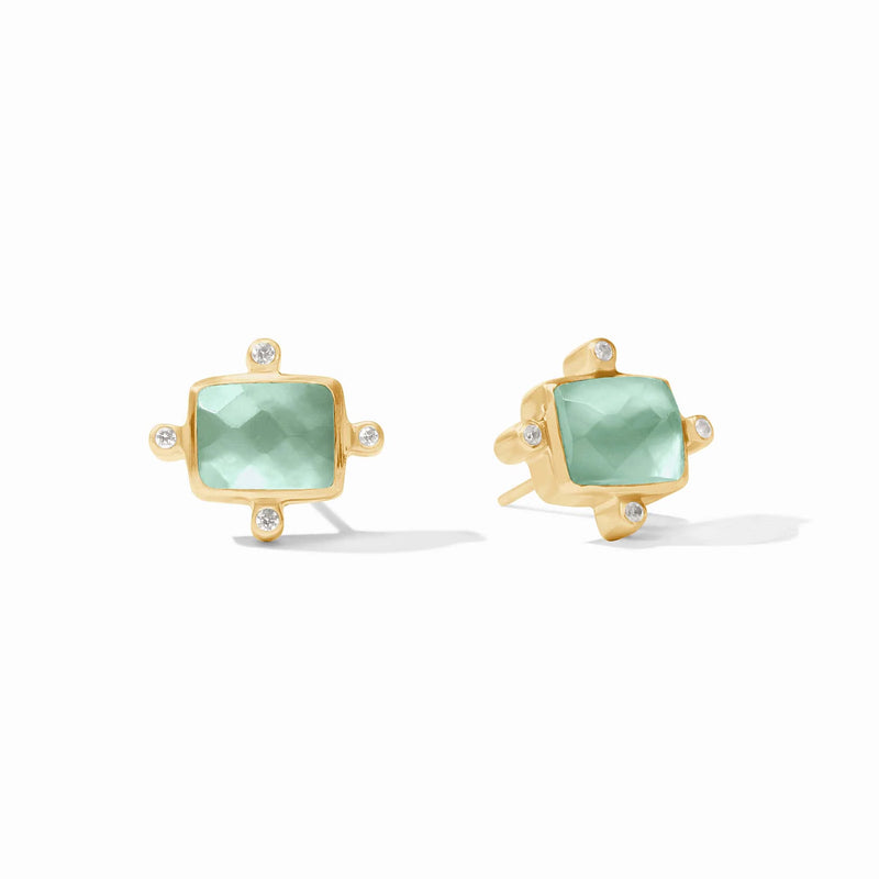 Clara Stud - Iridescent Aquamarine Blue