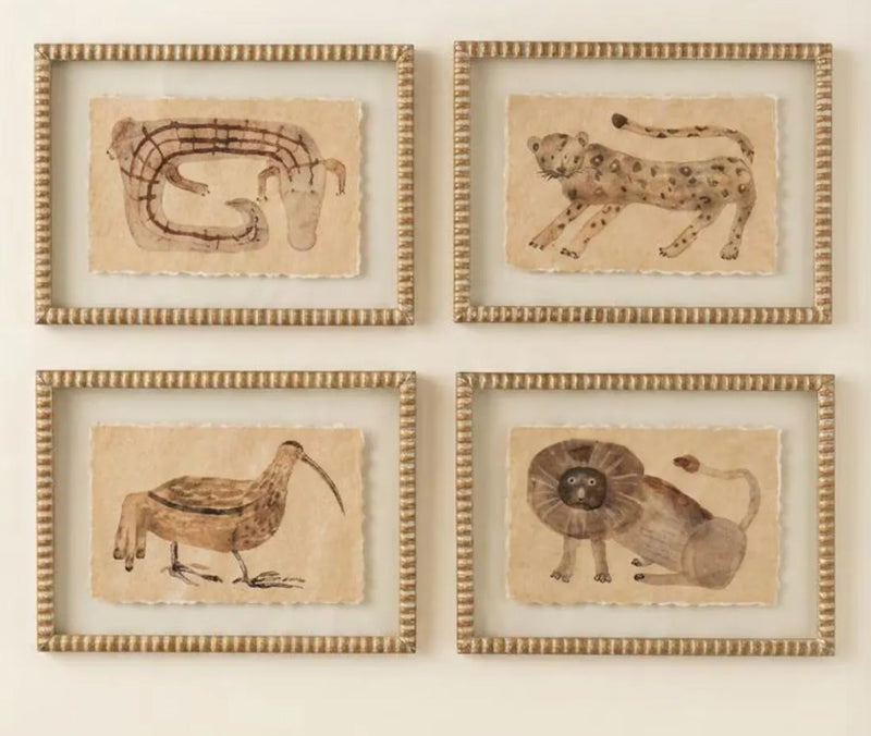 Framed Animal Prints Under Glass