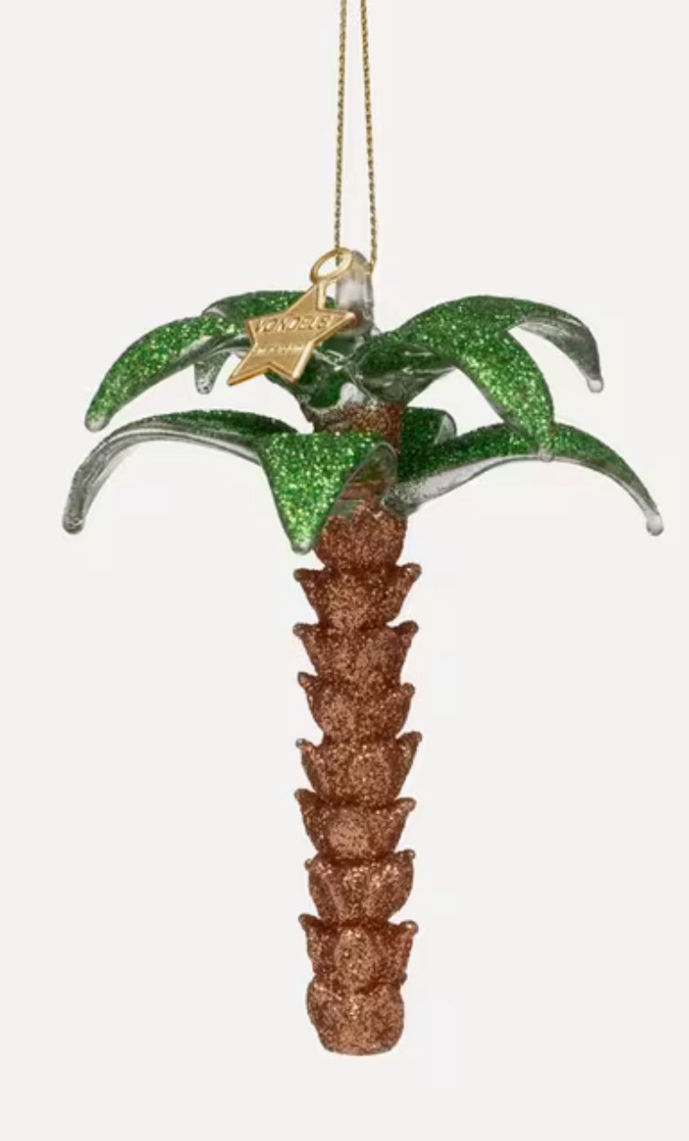 Ornament Glass Glitter Palmtree