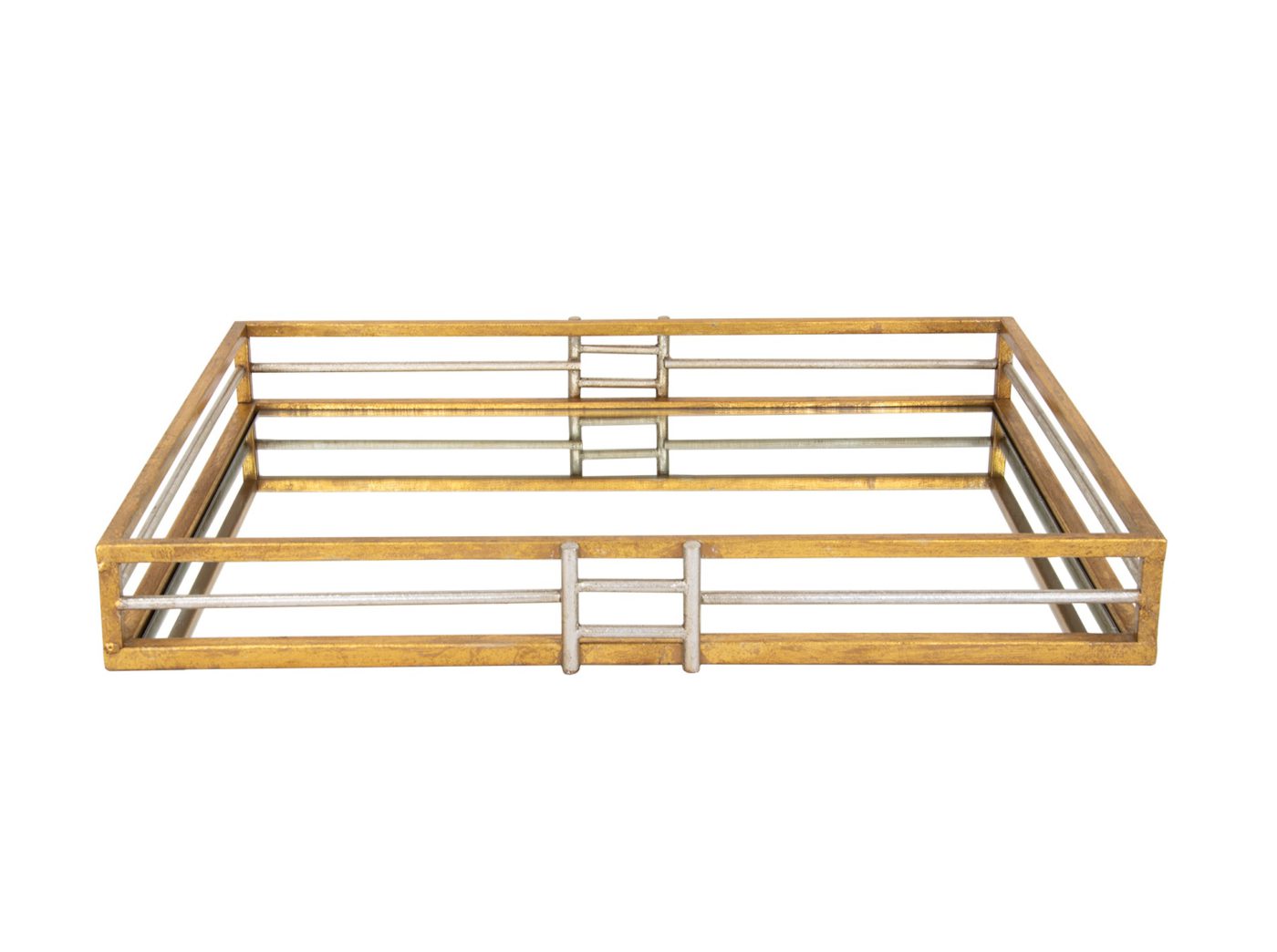Helen Silver and Gold Mirrored Tray