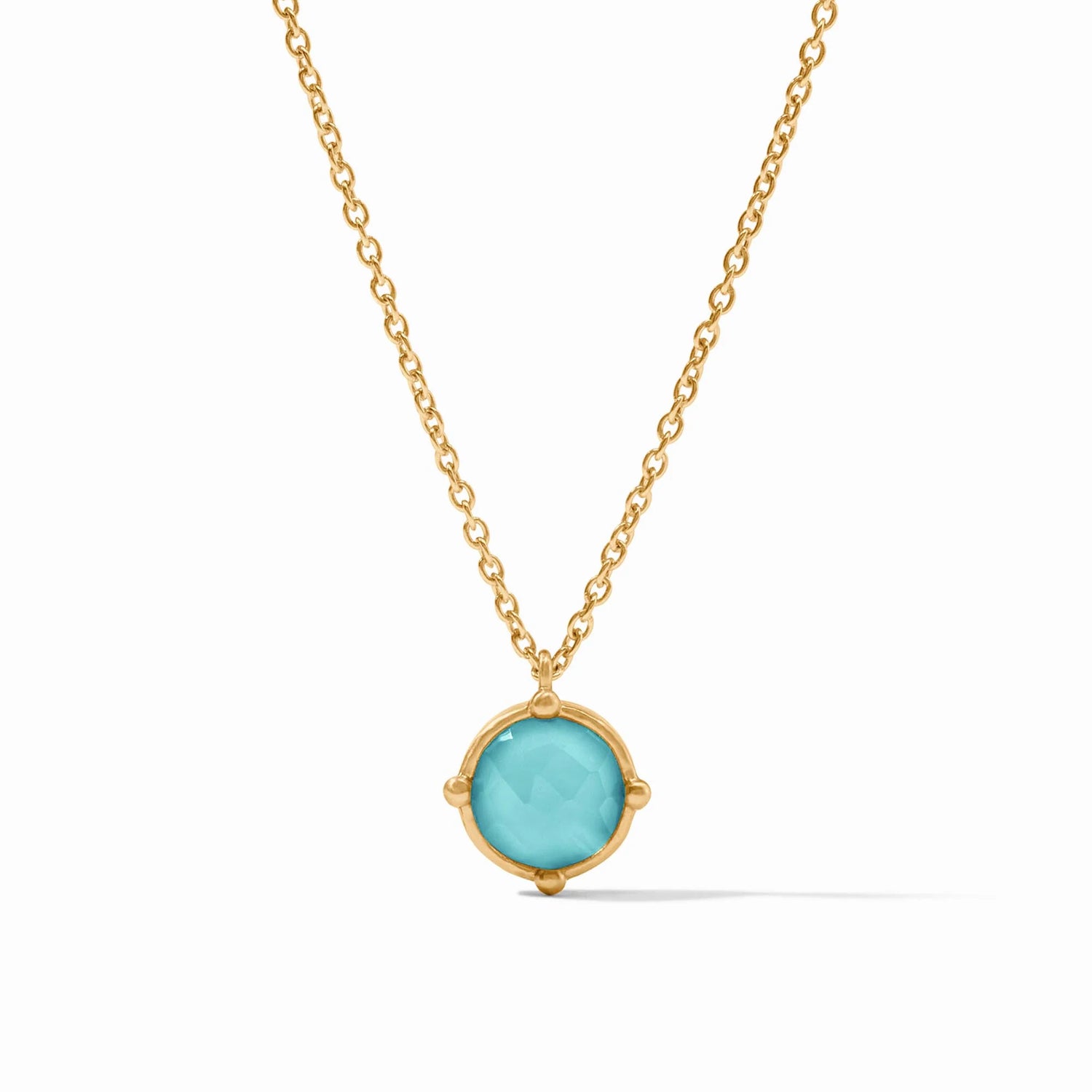 Honeybee Solitaire Necklace Bahamian Blue