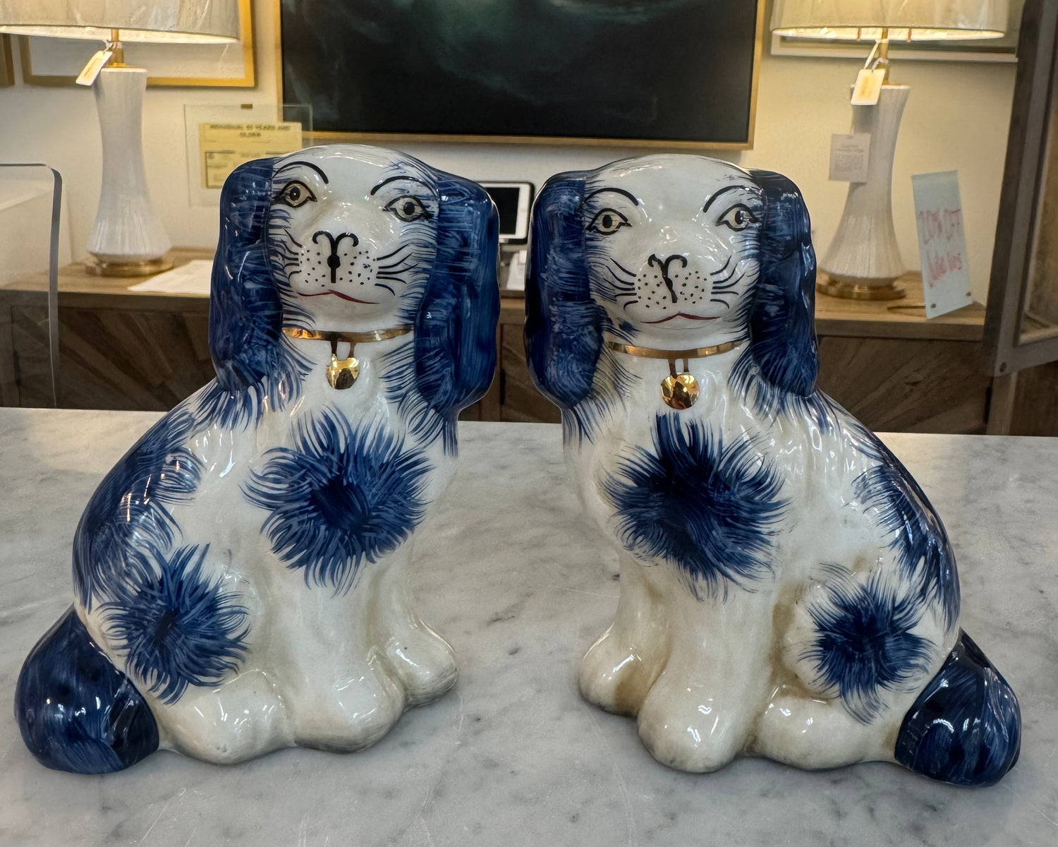 Blue Foo Dog Pair