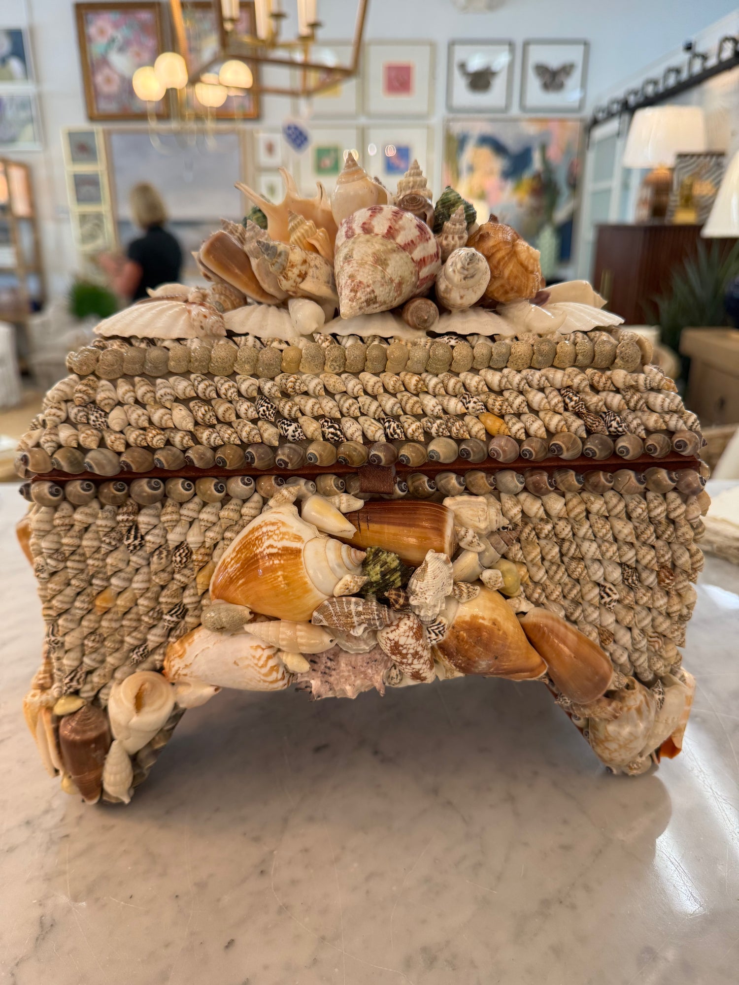 Mix of natural & white shell footed box