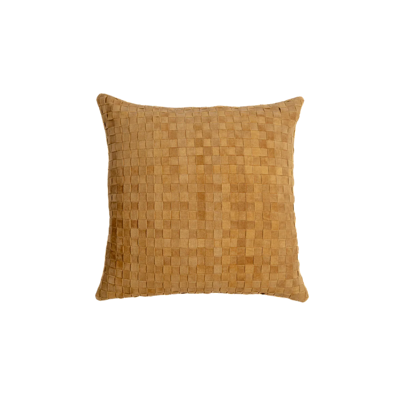 SQUARE SUEDE PILLOW – CAMEL