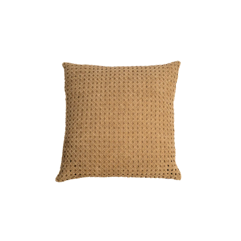 RATTAN SUEDE PILLOW – TAUPE