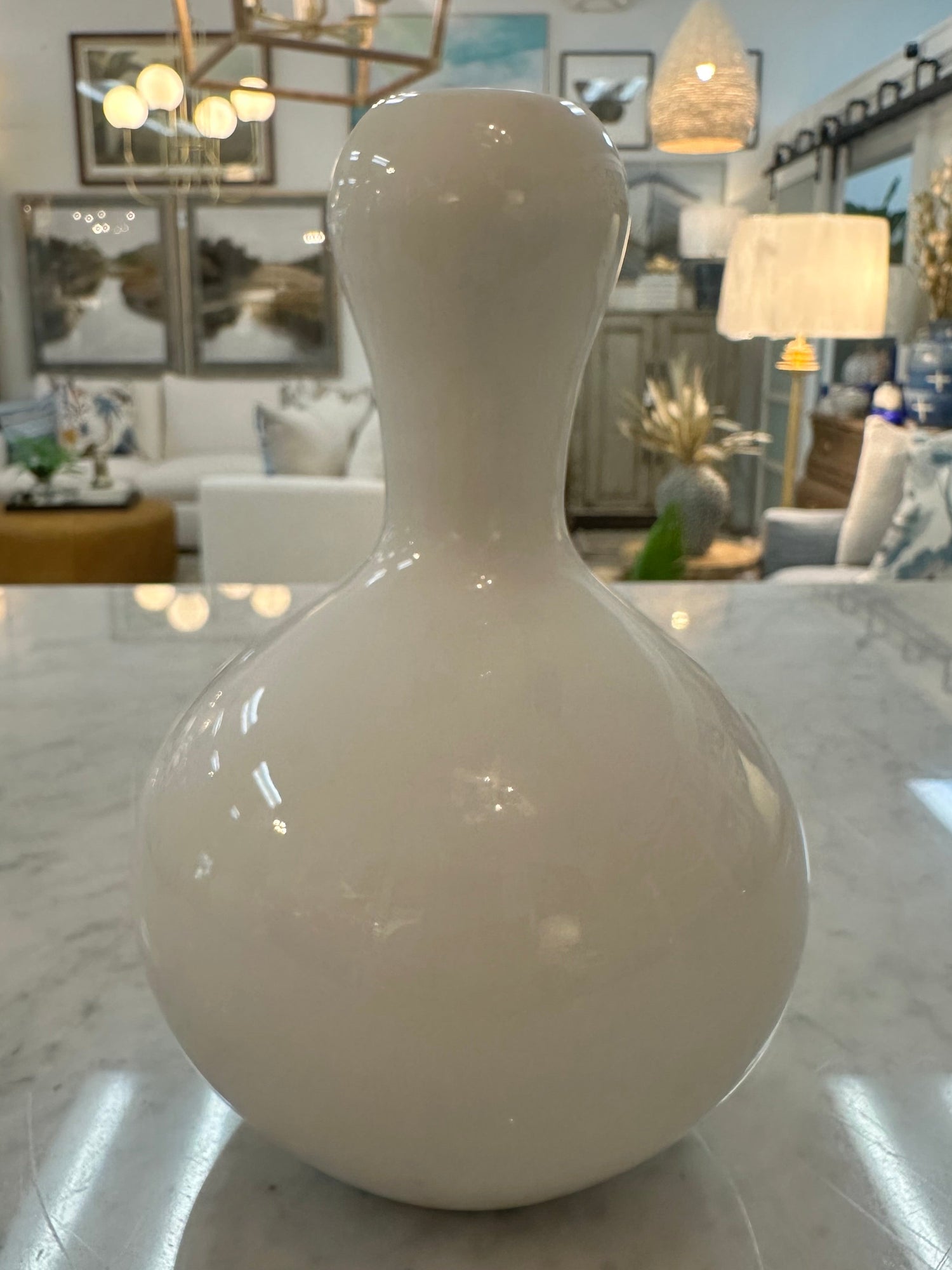 Assorted white vases- MED Globular