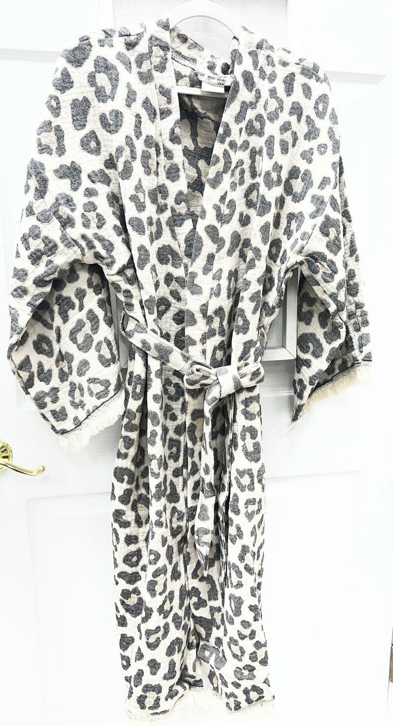 Evil Eye Hand Printed Kimono Natural