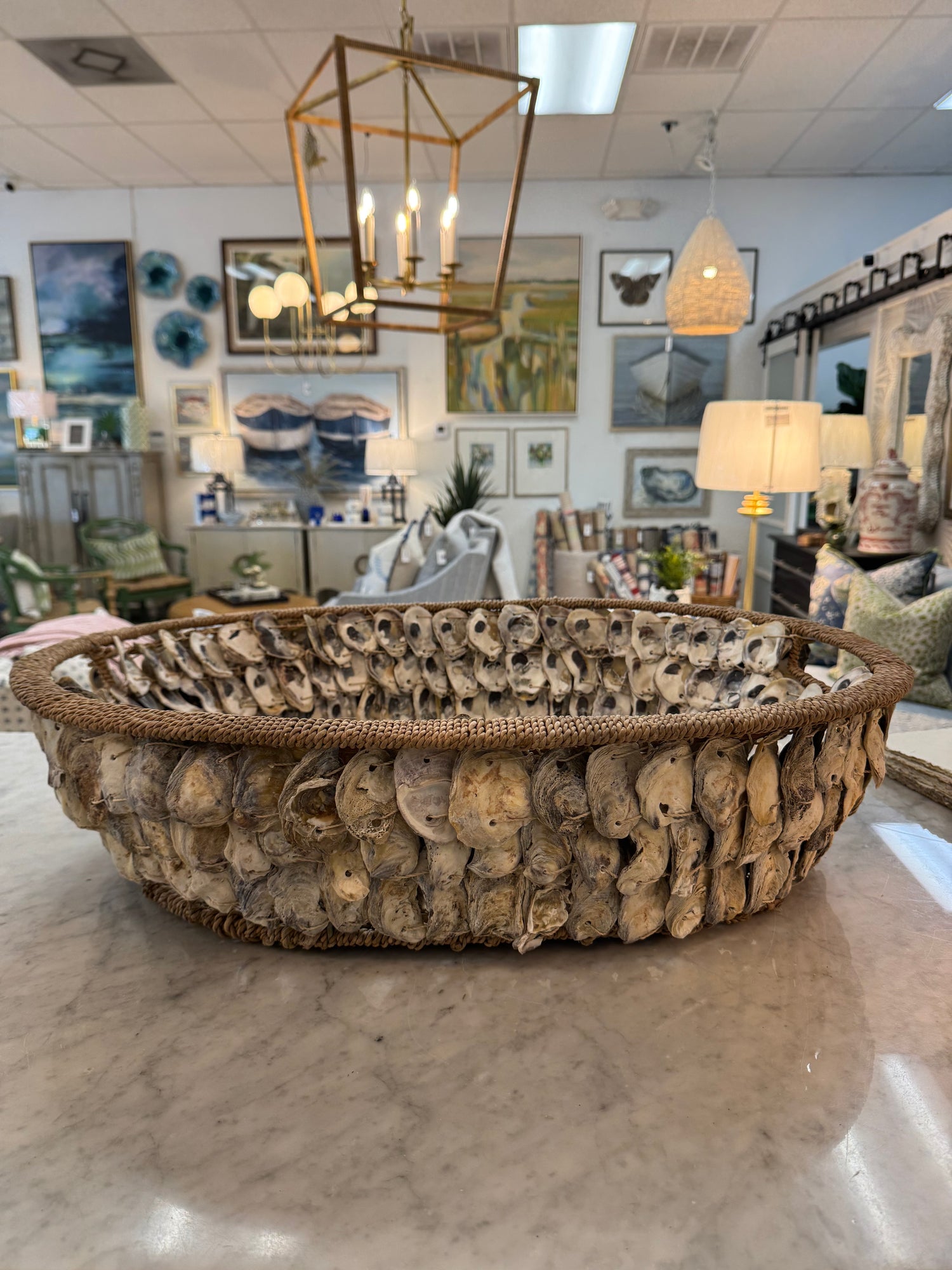 Woven Basket Buri Rope w/ Oysters