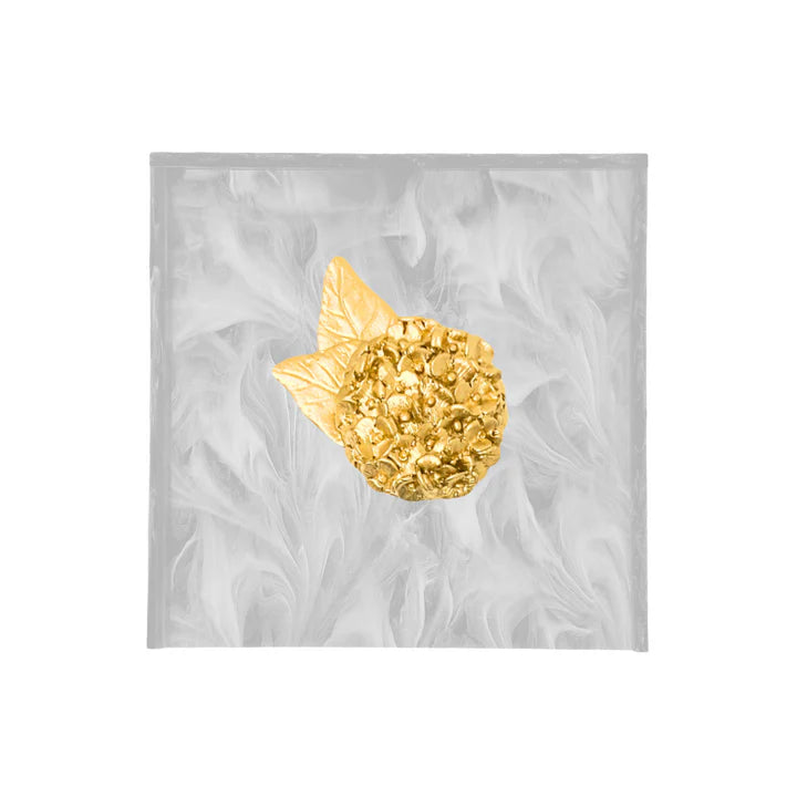 Hydrangea Cocktail Napkin Box - Pearl