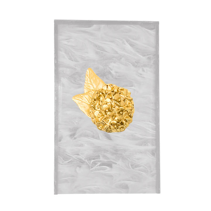 Hydrangea Guest Towel Box - Pearl
