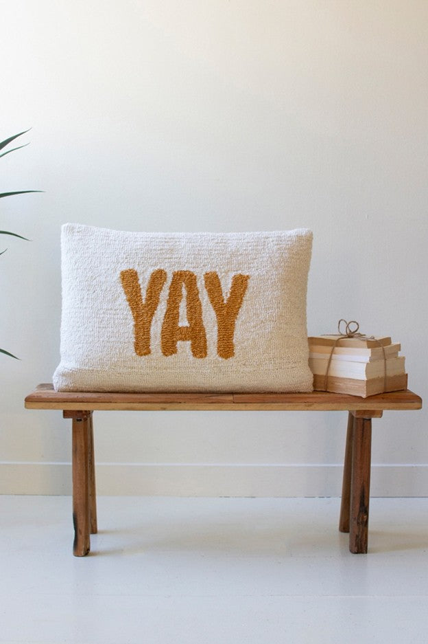 Yay Hand-Hooked Pillow