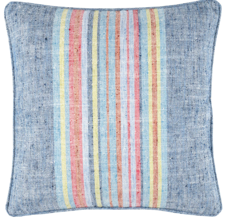 Clover Stripe Decorative Indoor/Outdoor Pillow | Navy