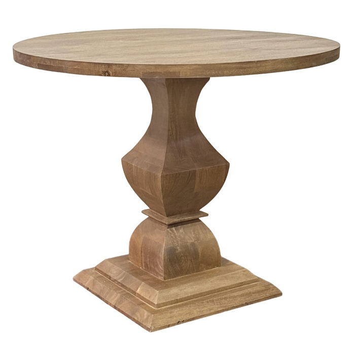 Hawthorne Traditional Round Pedestal Bistro Dining Table, 36"W, Medium Brown