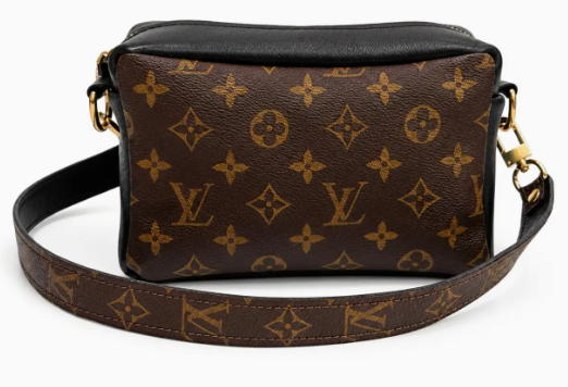 Val Shoulder Bag - Upcycled Monogram Full Front - Black