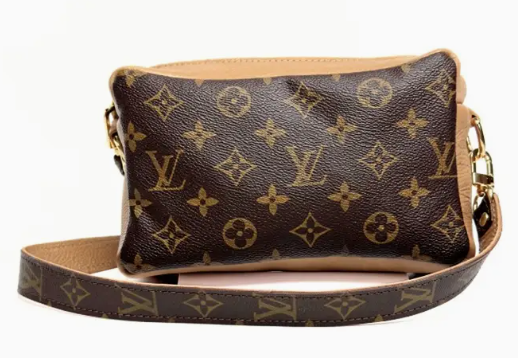 Val Shoulder Bag - Upcycled Monogram Full Front - Bronze