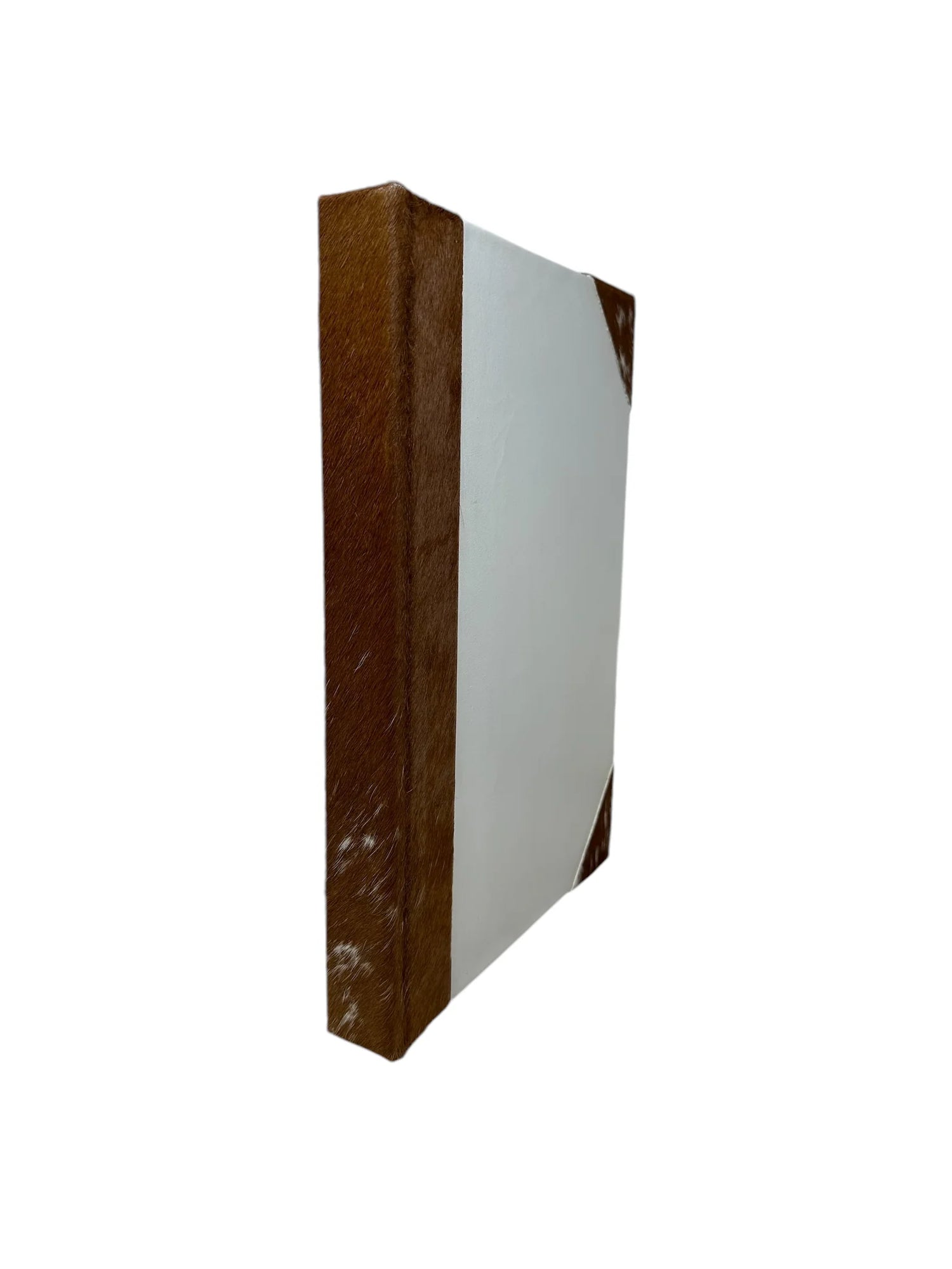 Brown Hide Cream Leather Book