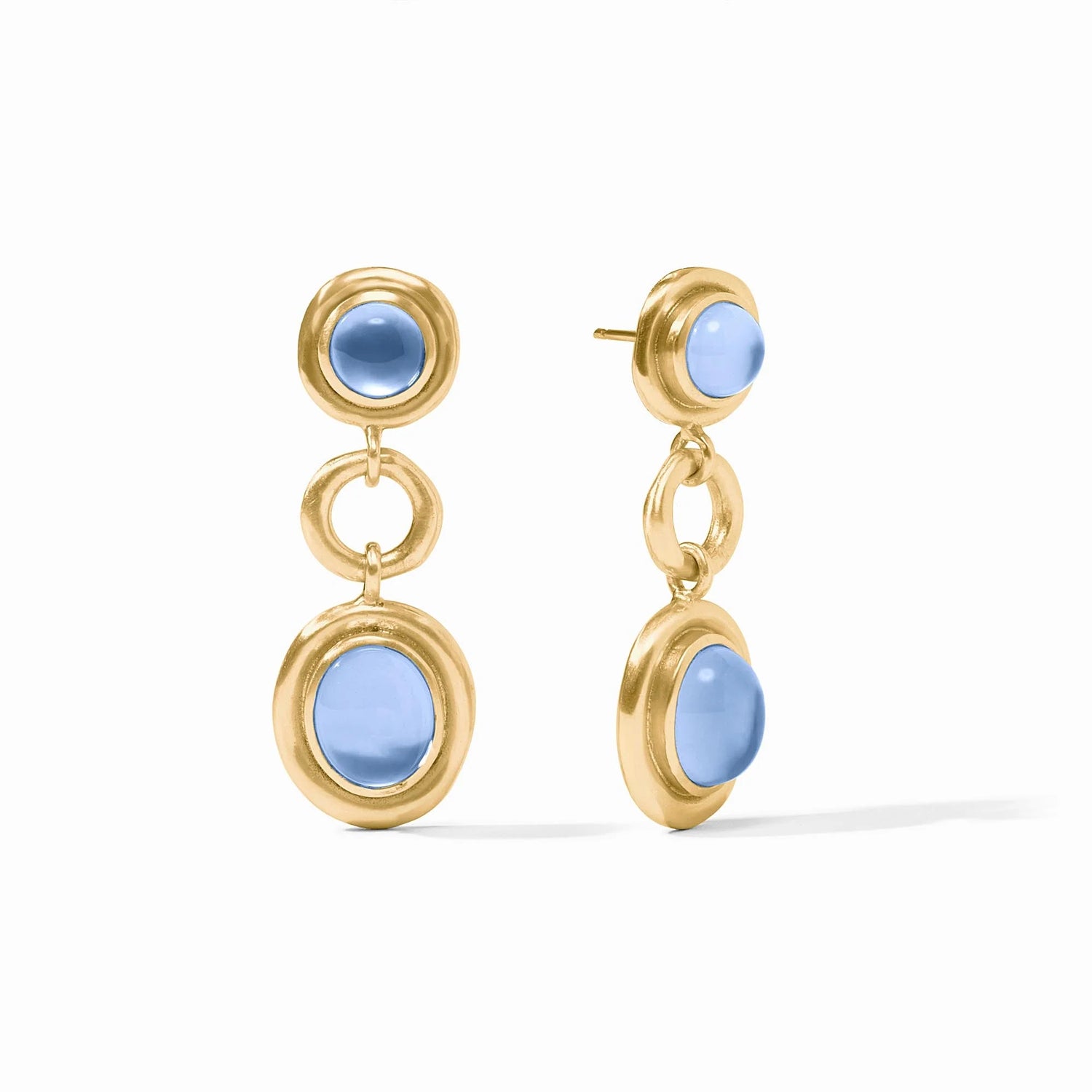 Wave Tier Earring-Iridescent Chalcedony Blue