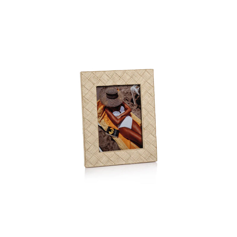 La Bocca Woven Raffia Photo Frame-Natural