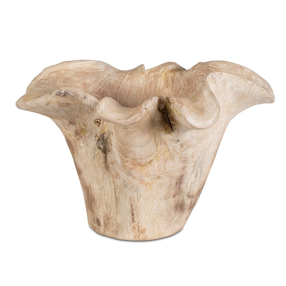 Teak Flow White Wash Bowl