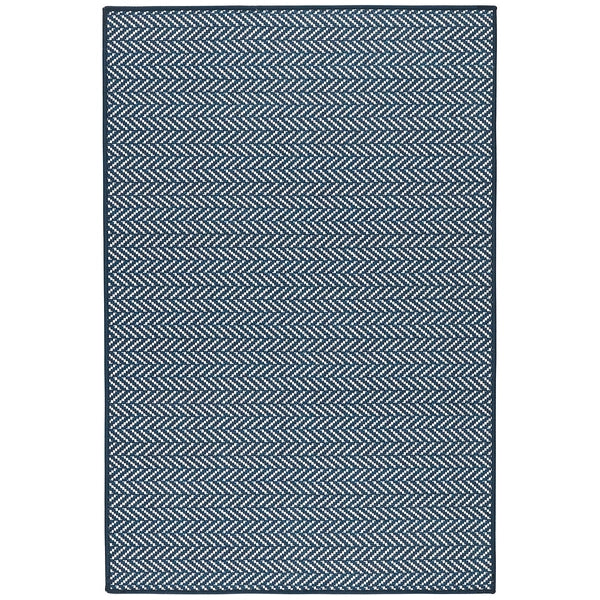 Herringbone Navy Washable Rug