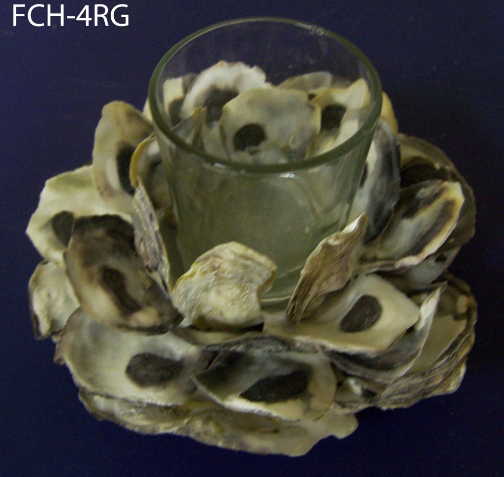 Oyster Shell Glass Candle Holder