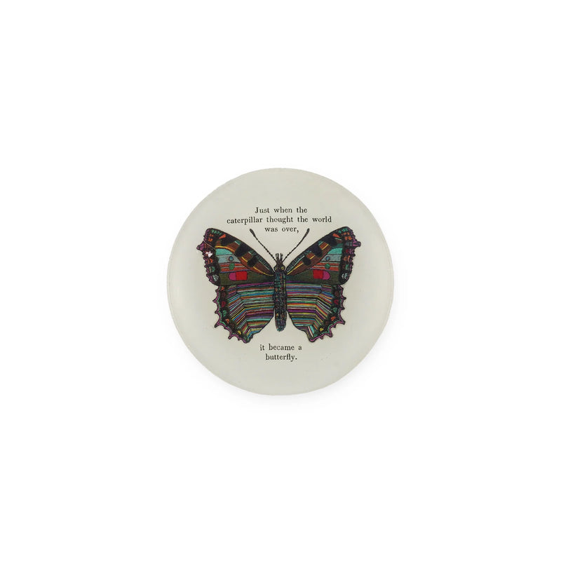 Butterfly Mini Round Decoupage Plate