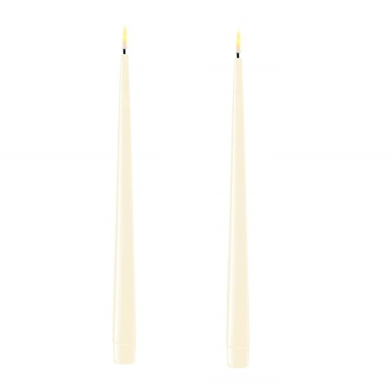 CREAM LED SHINY TAPERS 11 INCH