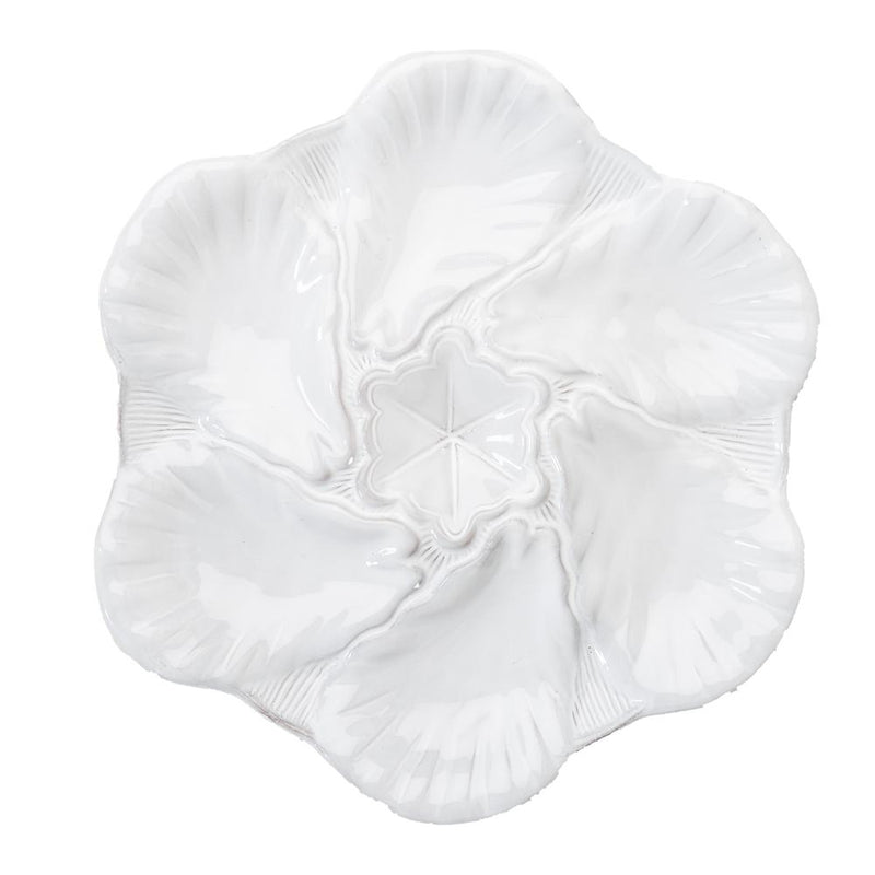 Fleur De Lis White Oyster Plate