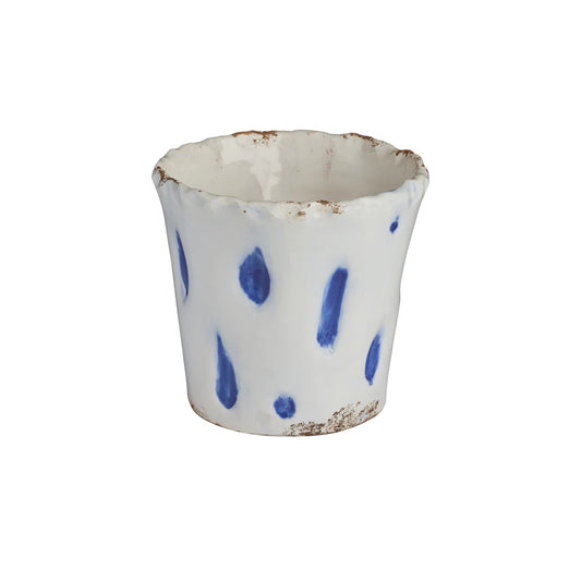 Aegean Cachepot w/ Blue Dots, Small