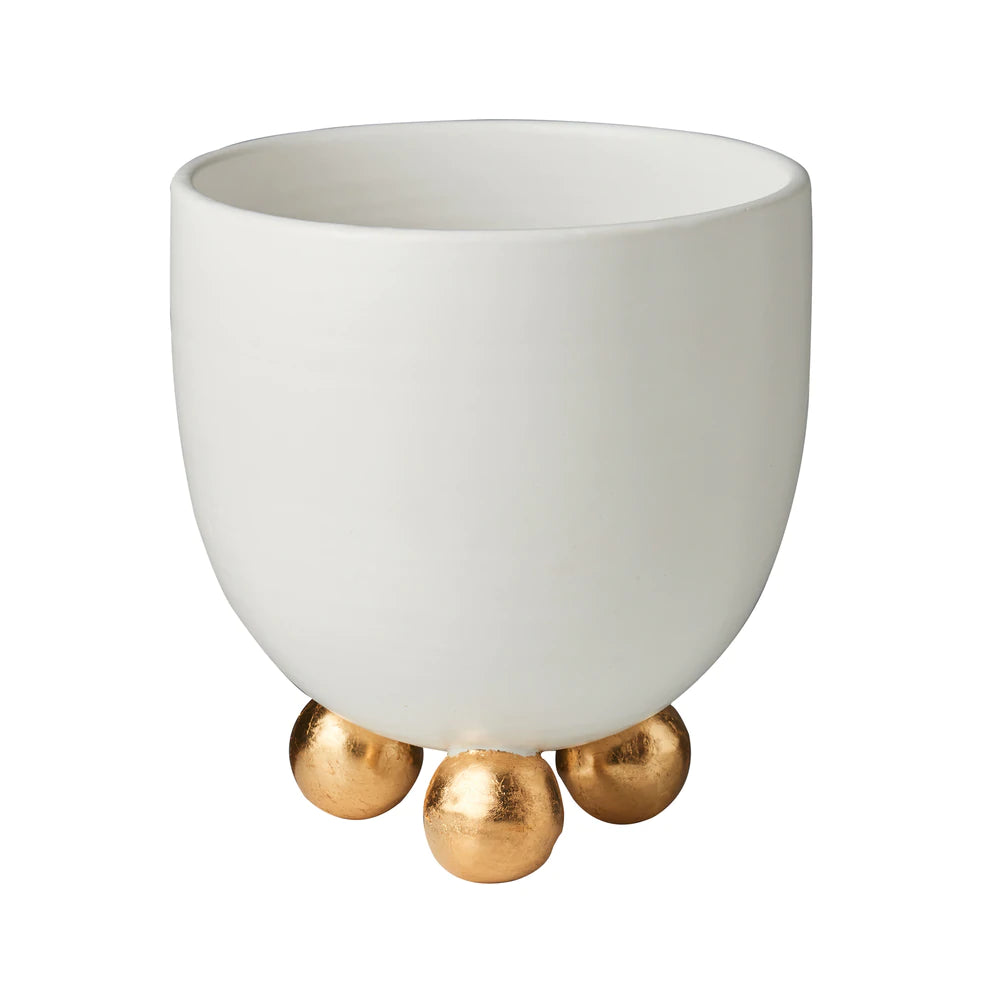 Catalina Footed Cachepot w gold feet
