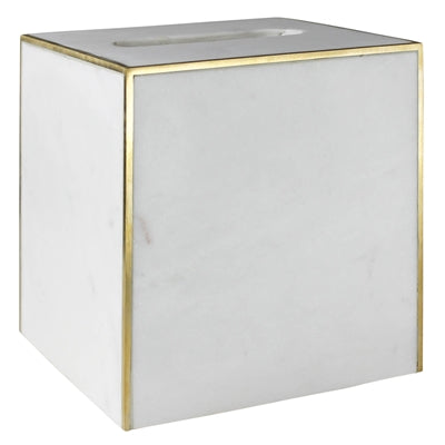 LOREN TISSUE HOLDER, MARBLE & BRASS