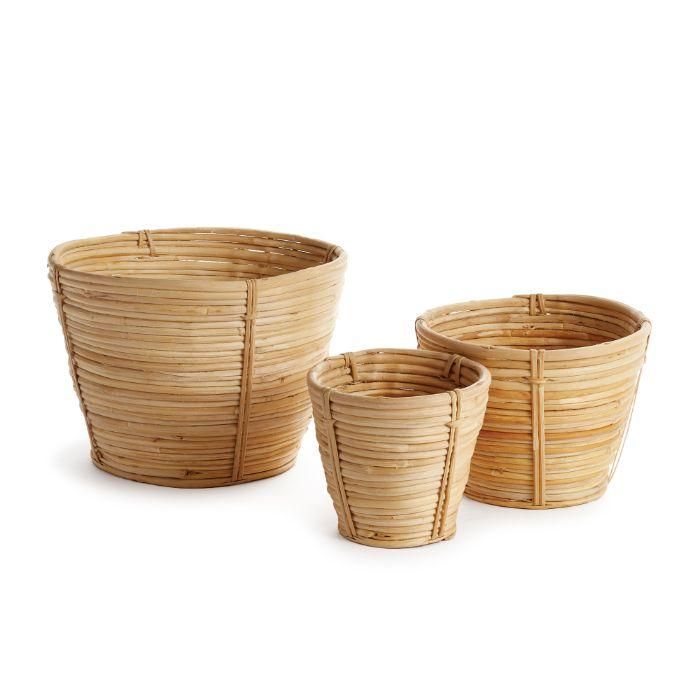 CANE RATTAN ROUND BASKETS