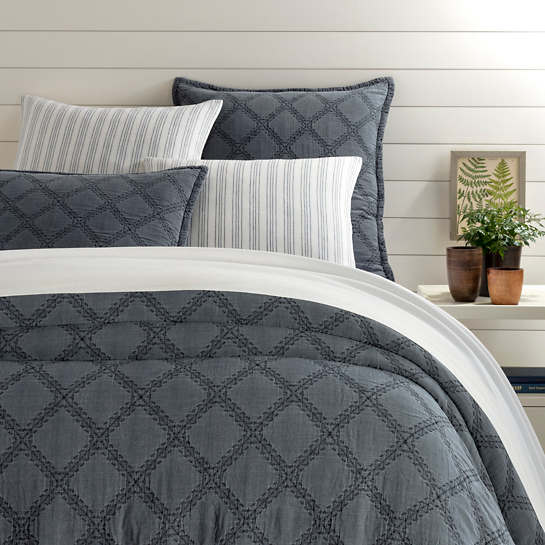 Carmel Slate Blue Matelasse Coverlet
