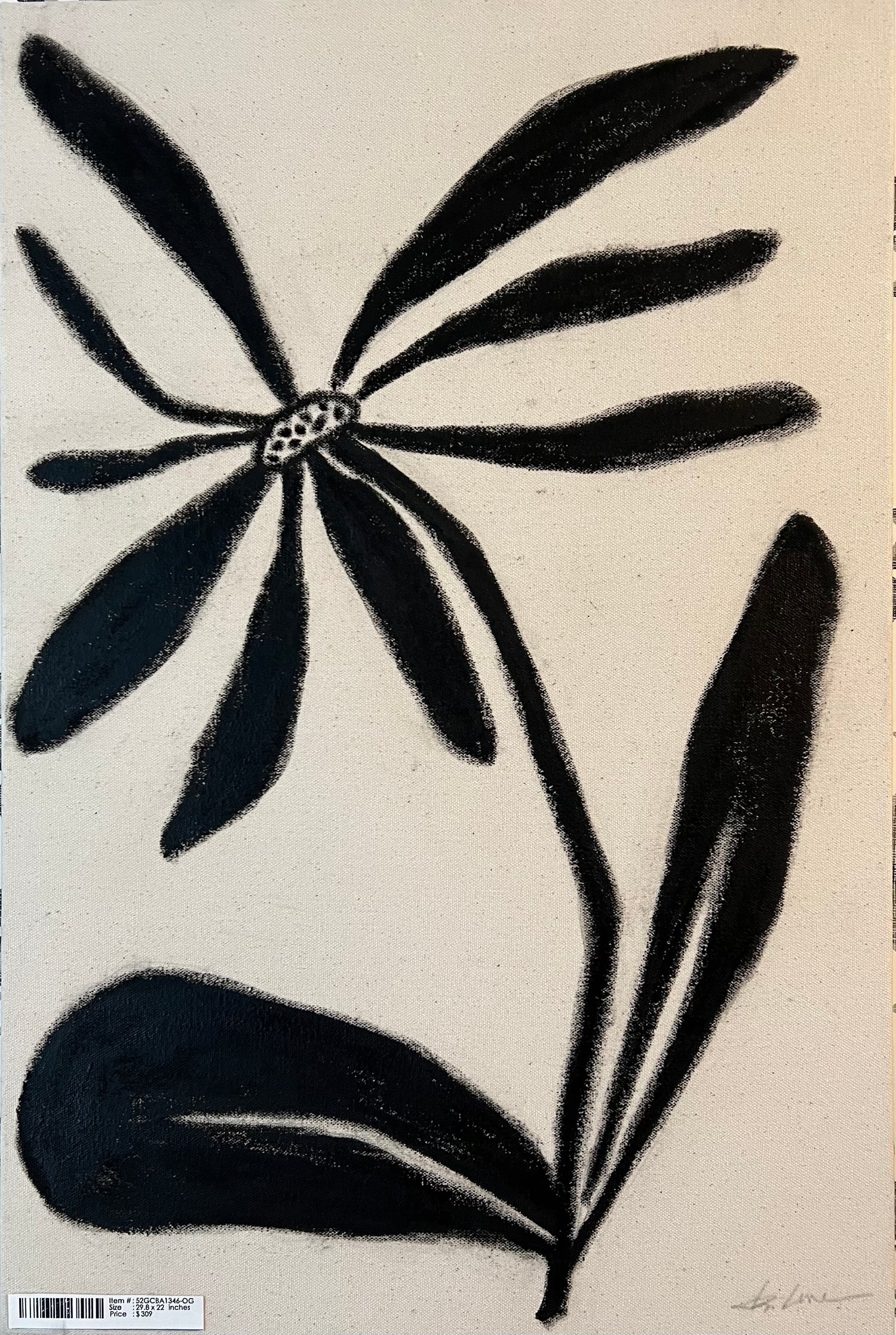 Black Flower Canvas 1