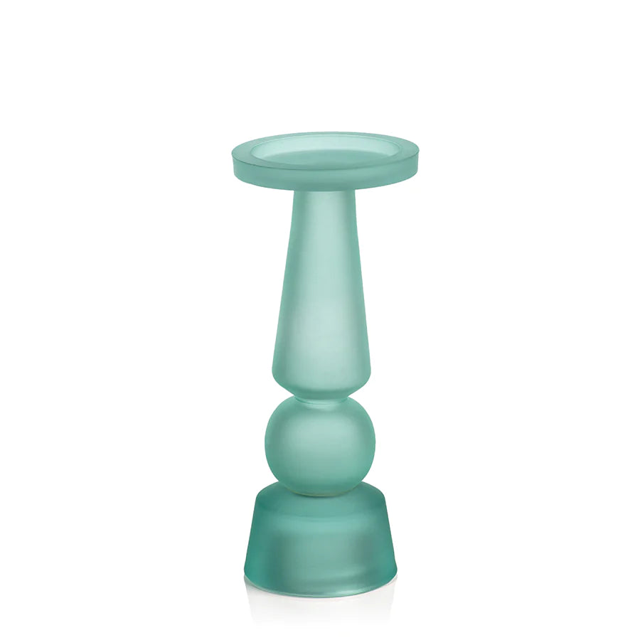 Matt Frosted Glass Pillar Holder-Seaglass